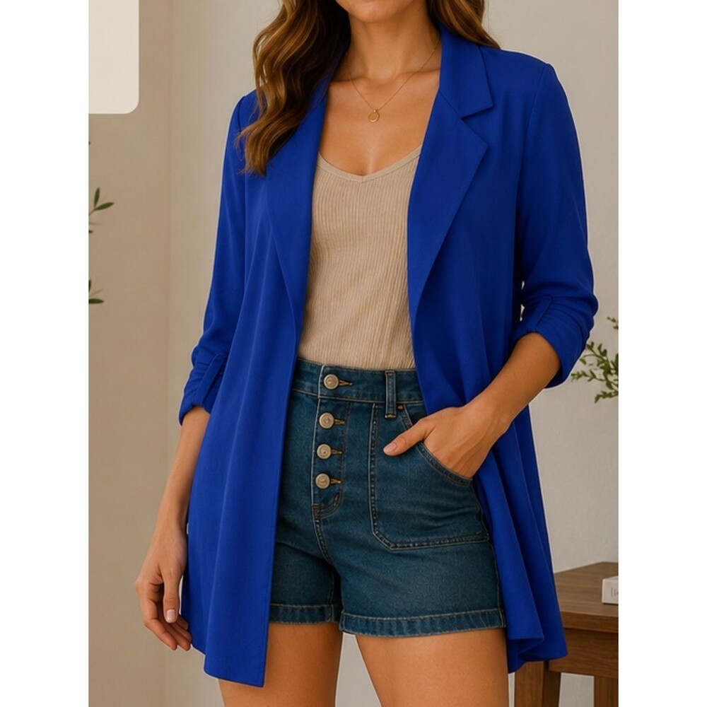 Dear Scarlett Royal Blue Open Front Blazer Jacket XL